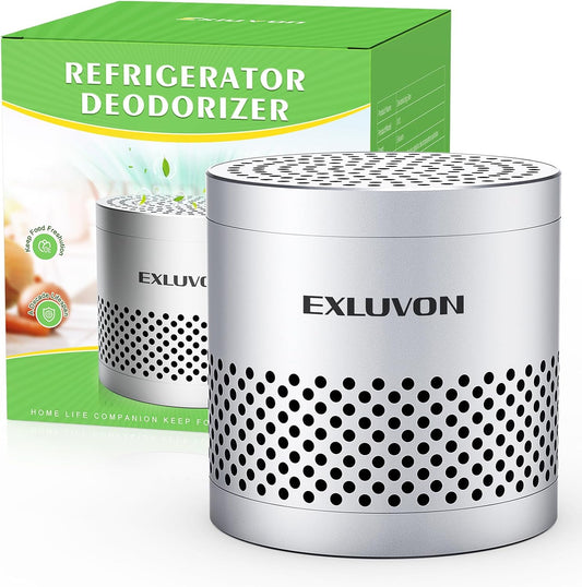 Fridge Deodorizer, Lasts for 10 Years Refrigerator Deodorizer Odor Eliminator,Travel Size Air Purifiers, More Effective than Baking Soda Bamboo Charcoal Air Purifying Bag, Silver